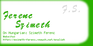 ferenc szimeth business card